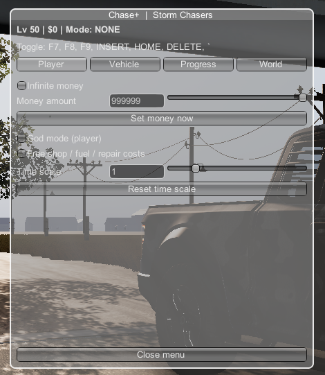 Chase+ menu