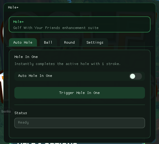Hole+ main menu